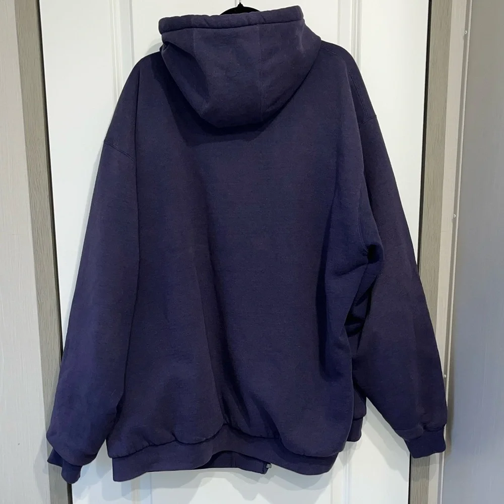 Carhartt Heavy Hoodie Mens 3XL Tall Blue J149 Mesh Lined Full Zip Workwear